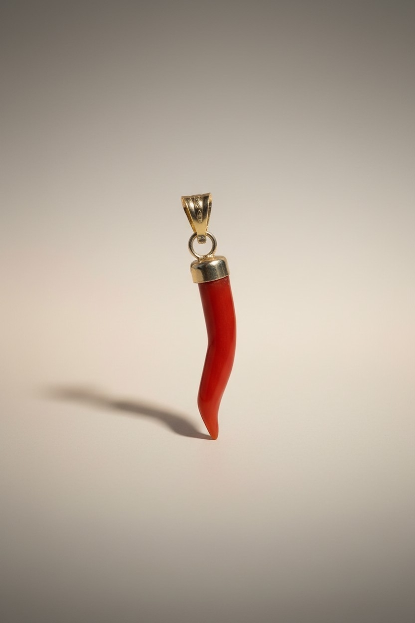 Bijou traditionnel corse corne en corail et or