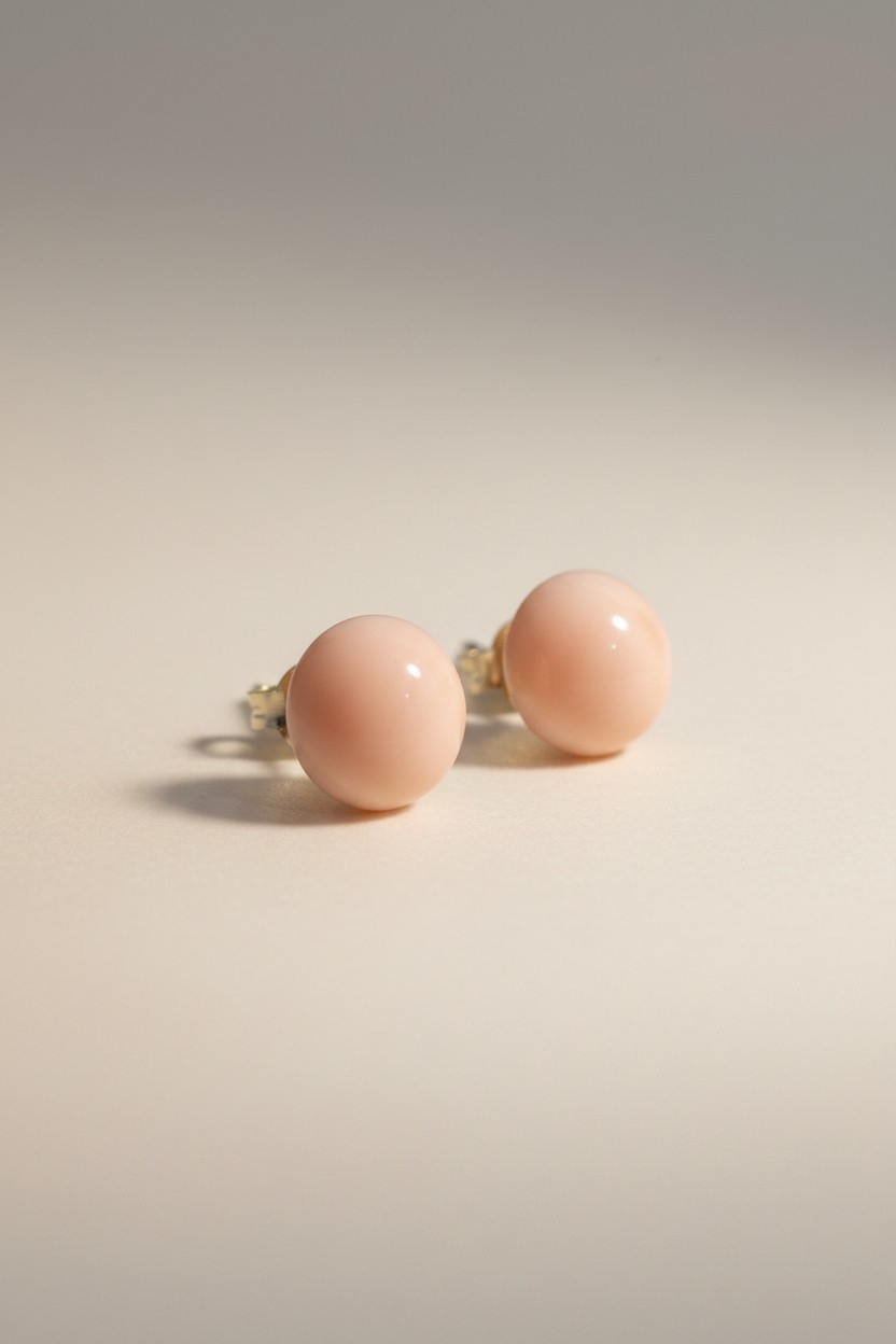 Boucles doreilles corail rose et Or