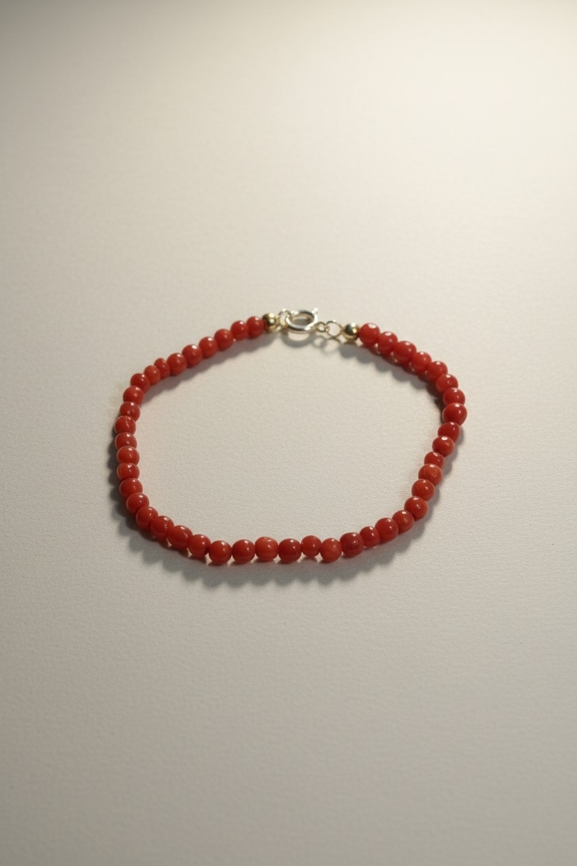 Bracelet corail et Or 18k enfant
