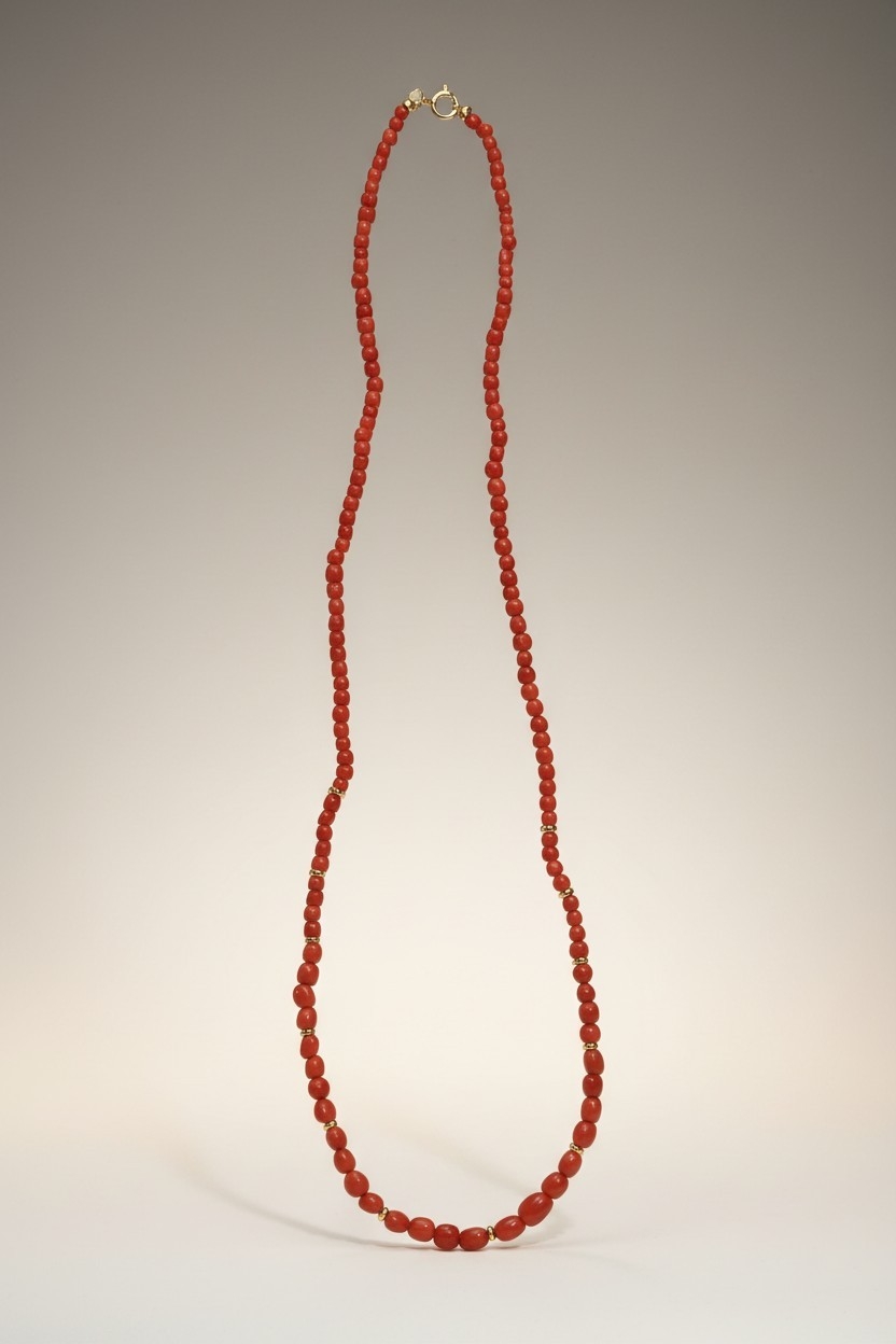Collier en corail de Corse et or jaune