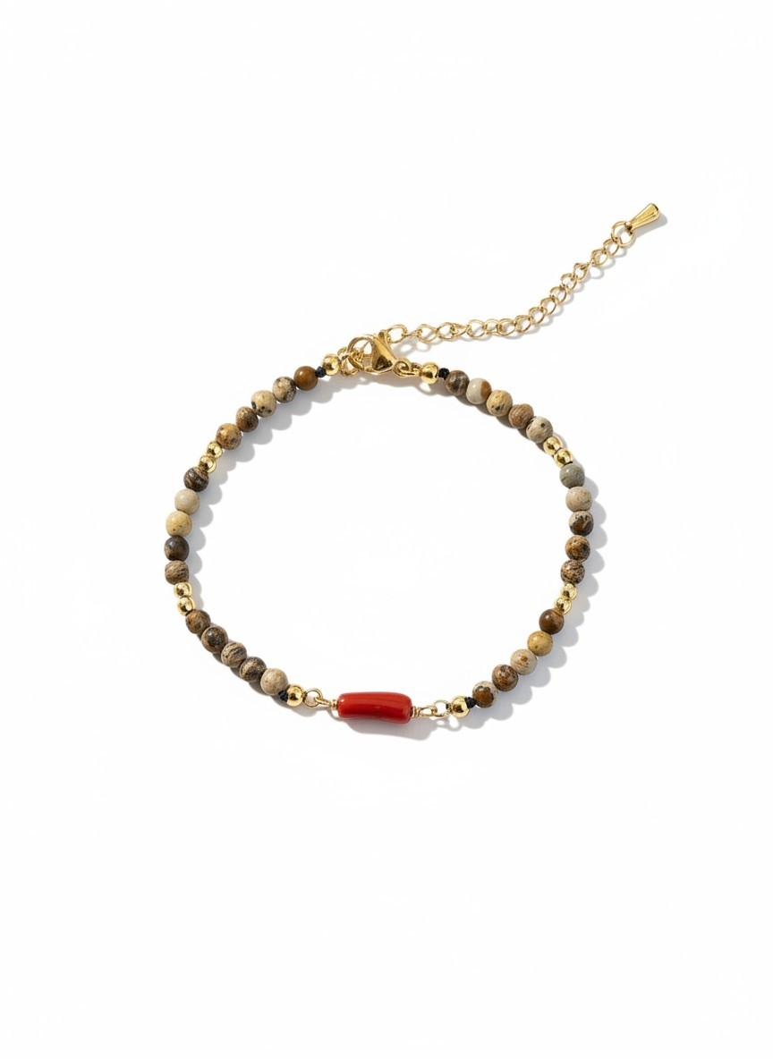 bracelet-vermeil-corail-rouge-perles-beige-marron