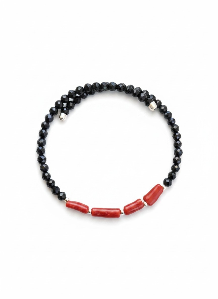 bracelet-jonc-reglable-argent-corail-rouge