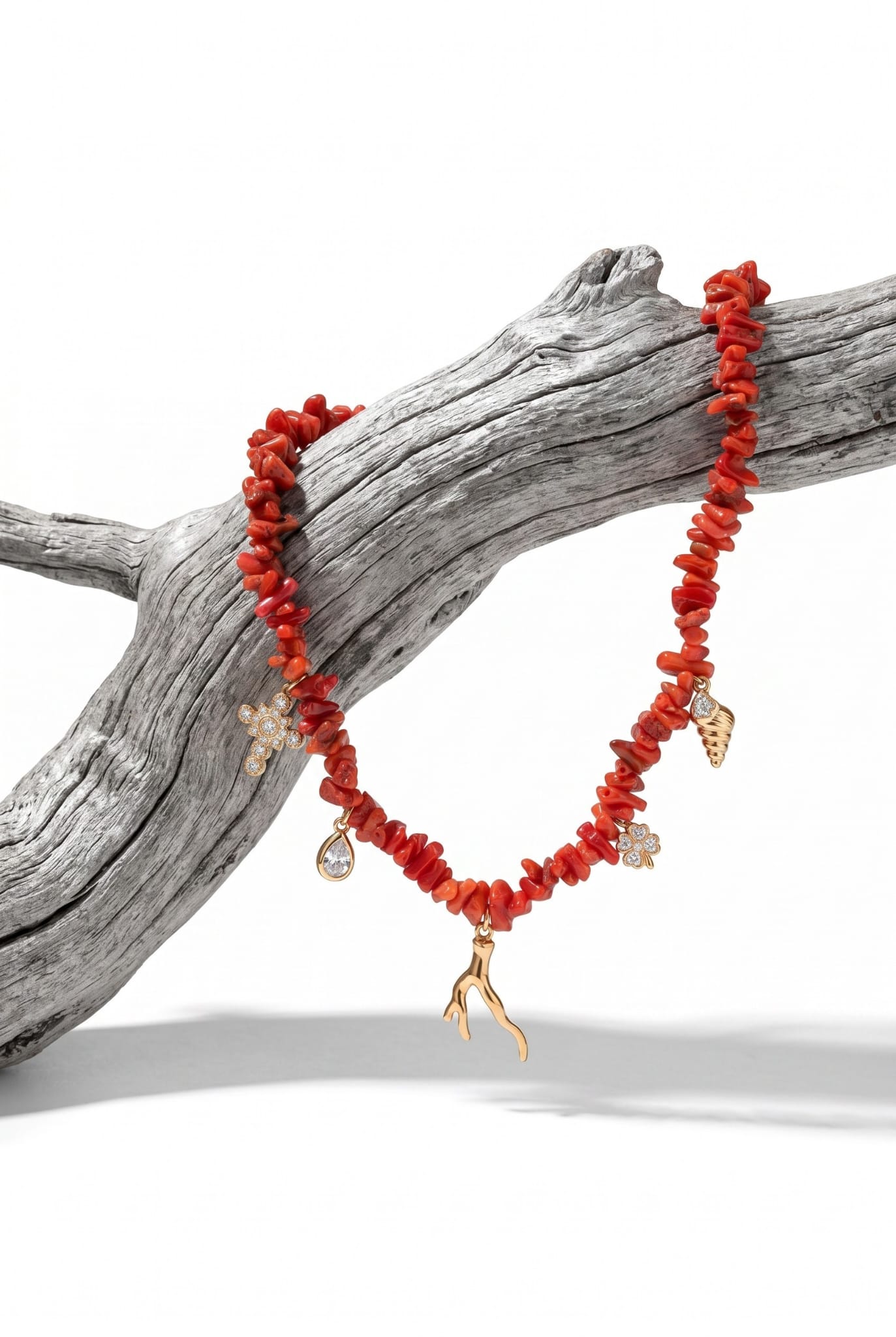 Collier Corail Rouge et Vermeil véritable de Corse