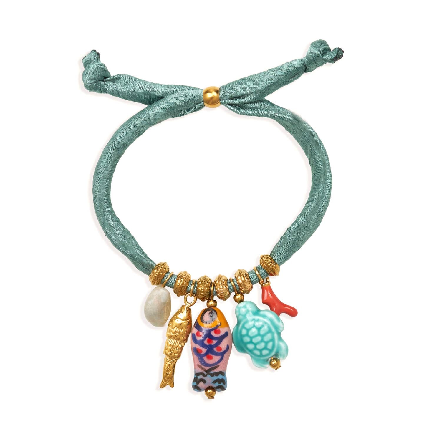 Bracelet Turquoise réglable avec Breloques