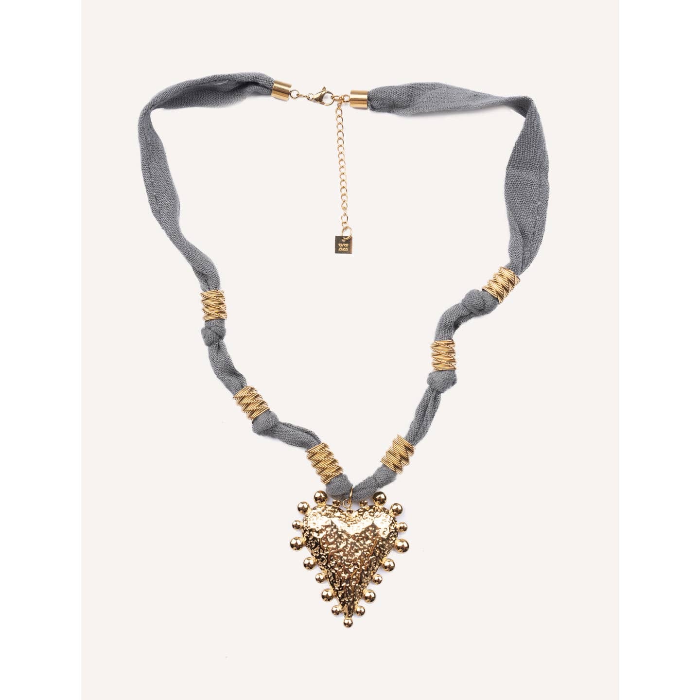 Collier femme bleu acier inoxydable reglable