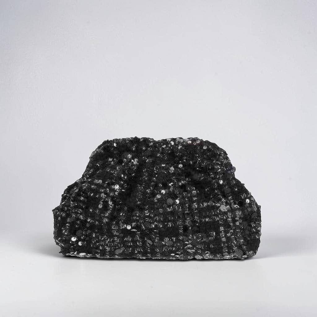 Pochette en sequin noire paillettes femme prix doux