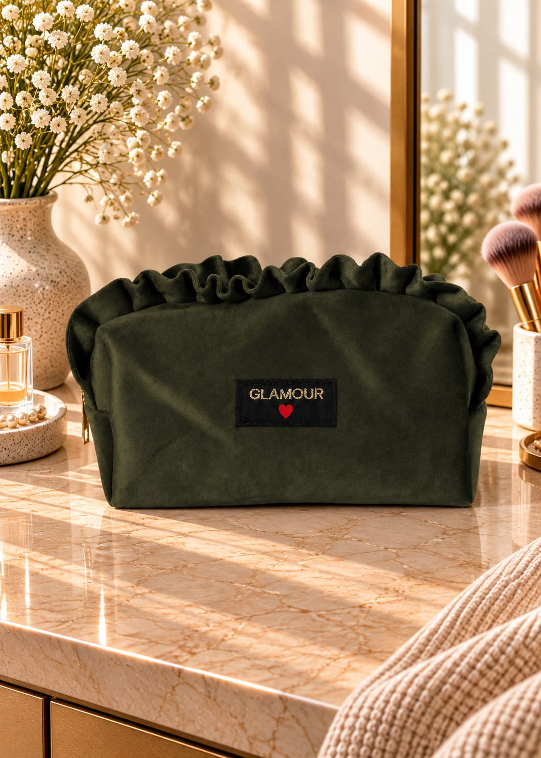 Pochette Trousse Glamour Verte