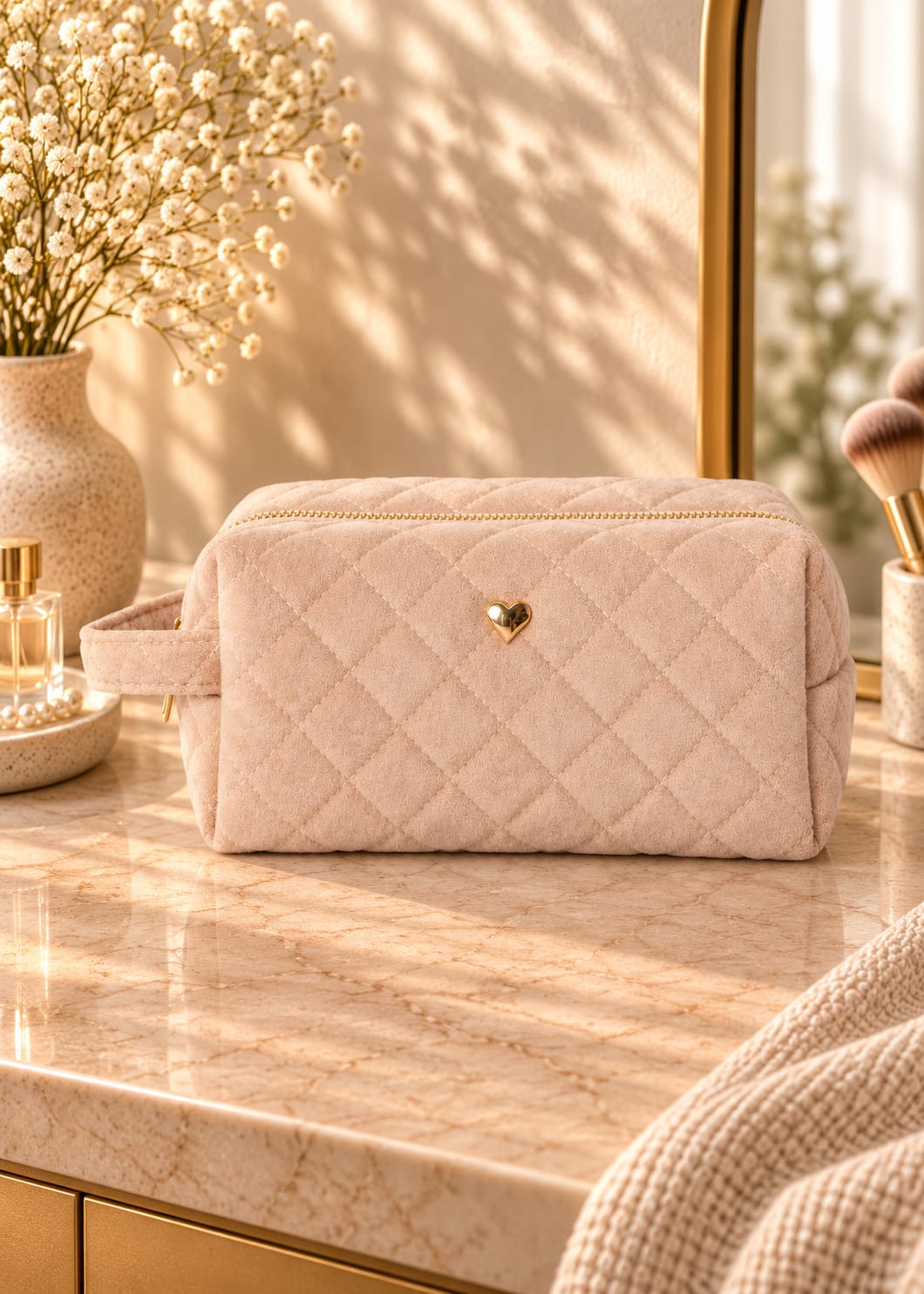 Pochette Trousse coeur femme blanche
