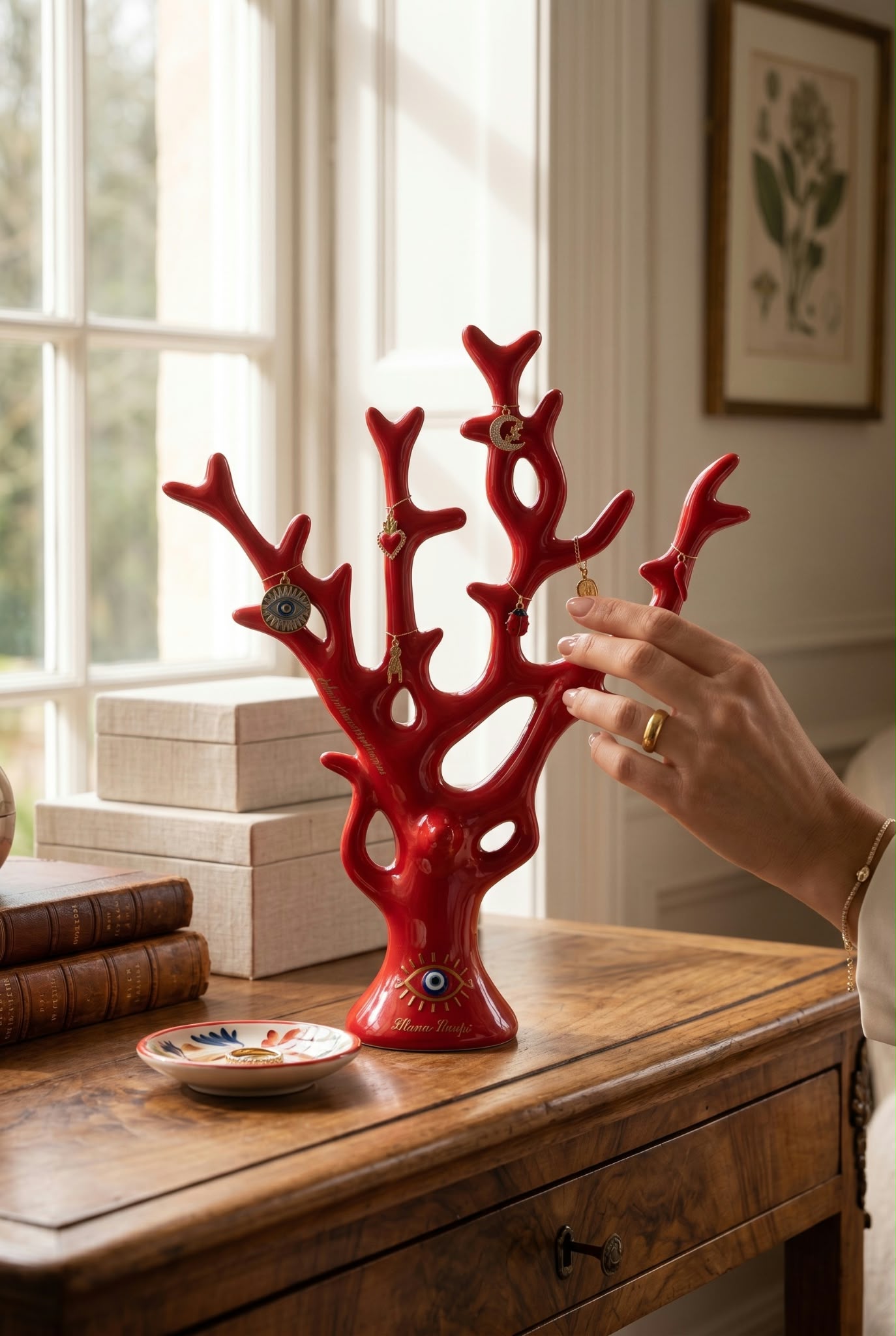 Corail décoratif ou porte bijoux rouge