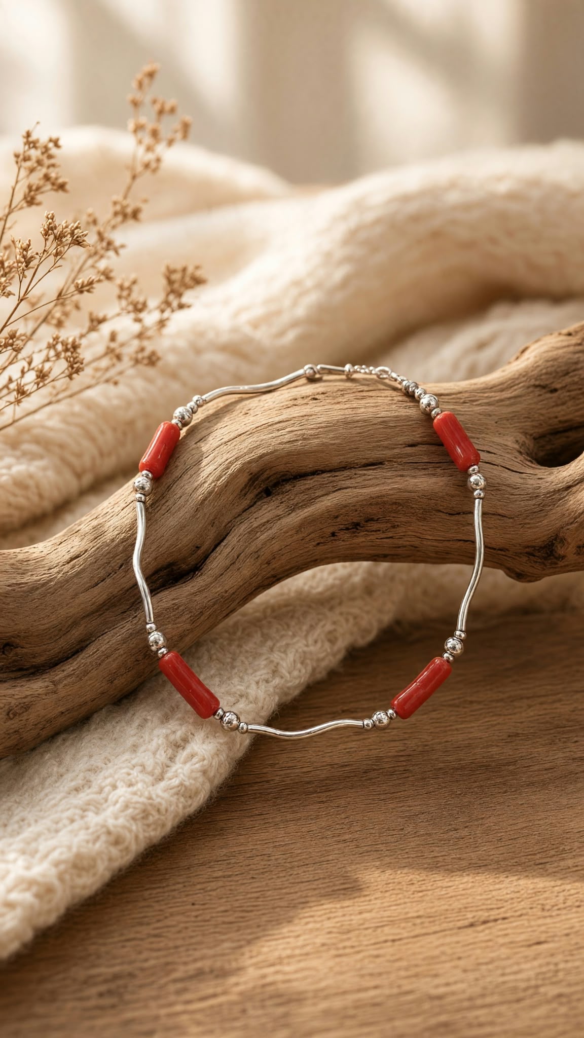 Bijoux femme Bracelet corail et argent 925