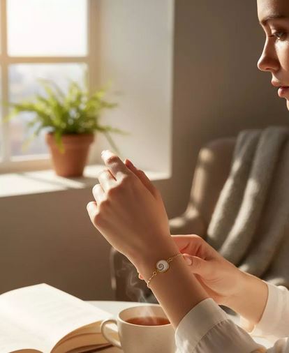 Bracelet corse porte-bonheur avec œil de Sainte-Lucie – La Griffe d’Or Ajaccio