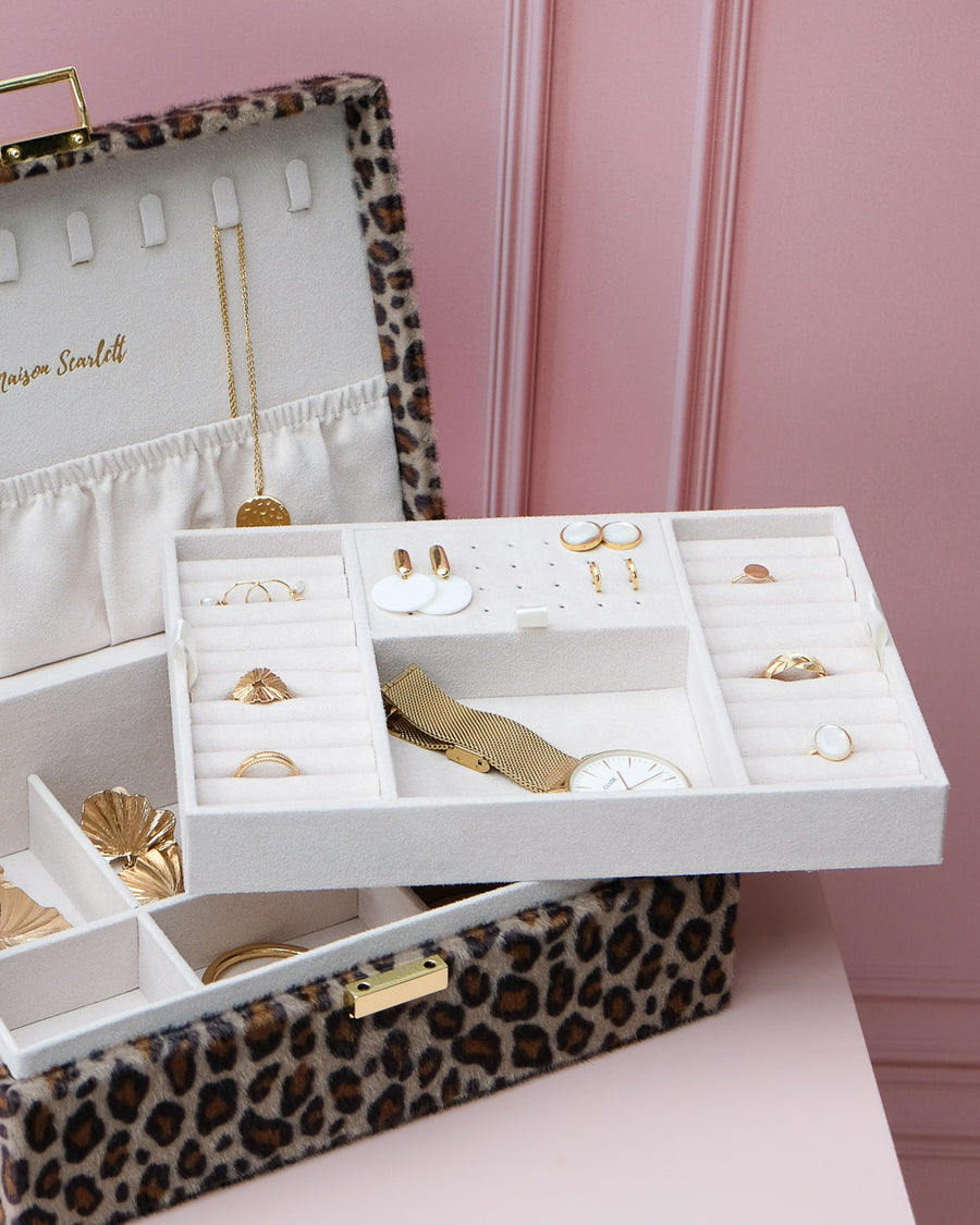 Boîte à bijoux léopard femme pratique