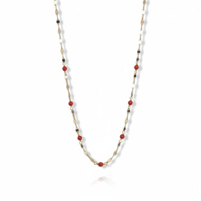 Collier avec Corail Rouge
