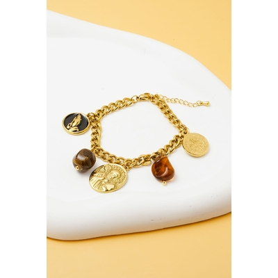 Bracelet Gourmette Femme en Acier Inoxydable idee cadeau