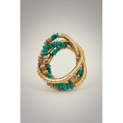 bracelet femme fantaisie turquoise et doré