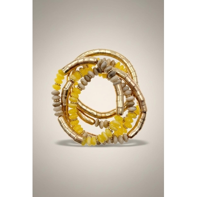 bracelet fantaisie femme original jaune et doré