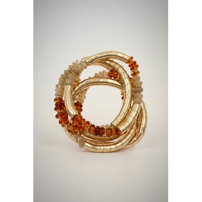 bracelet fantaisie femme chic doré et caramel