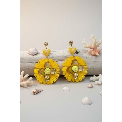 boucles d’oreilles fantaisie tendance jaune