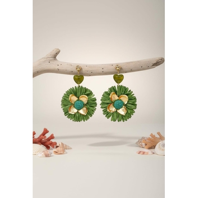 boucles d’oreilles fantaisie petit prix verte