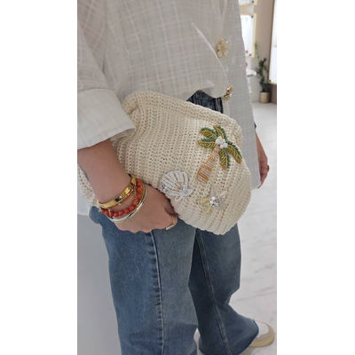 Pochette femme Palmier Banche