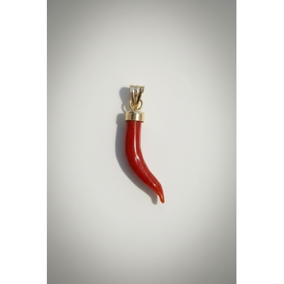 Corne d'abondance en corail rouge et or jaune