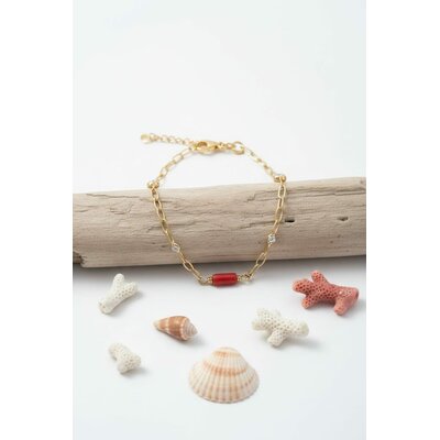 Bracelet Corail Vermeil et oxyde