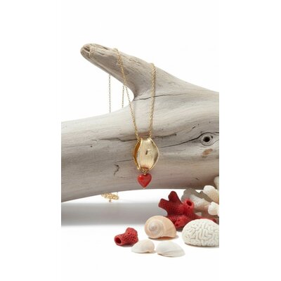 Collier vermeil oxyde et corail rouge de Corse