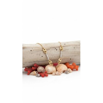 Collier femme en vermeil oxyde et corail rouge de Corse