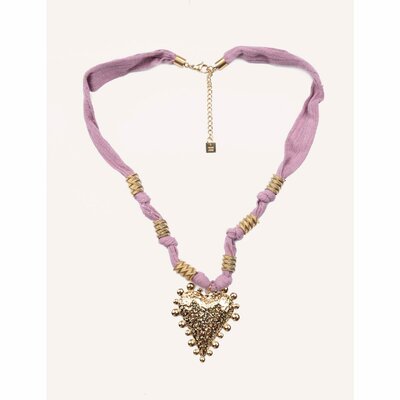 Collier femme violet acier inoxydable reglable