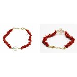 Bracelet Vermeil Corail Cupolino & Trèfle Nacre-1