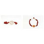 Bracelet corail cupolino Oeil de Sainte Lucie en vermeil-1