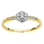 Bague or jaune 375 et oxydes