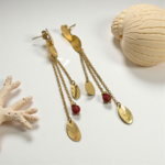 Boucles d'oreilles corail rouge tendance