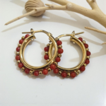Boucles d'oreilles corail