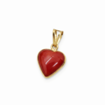 Pendentif coeur corail et or 18 carats
