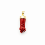 Pendentif main corail et or 18 carats