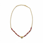 Collier argent 925 doré à lor fin coeur corail