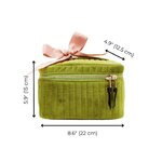 Trousse de toilette/maquillage – Velours éco matelassé – Vert pour femme