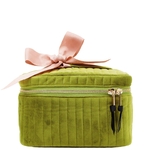 Trousse de toilette/maquillage – Velours éco matelassé – Vert