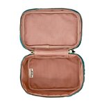 Trousse de toilette/maquillage – Velours éco matelassé – Rose cadeau femme