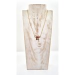 Femme Collier argent 925 doré à lor fin Corail, Croix