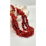 Collier argent 925 et corail 3 rangs