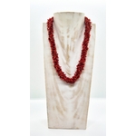 Collier argent 925 et corail rouge 3 rangs