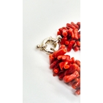 Collier argent 925 et corail 3 rangs pas cher