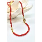 Collier Argent 925 doré à l'or fin et Corail corse