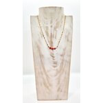 Collier Argent 925 doré à lor fin et 3 coeurs Corail