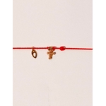 bracelet Fil rouge porte-bonheur avec croix avec oxydes et corail