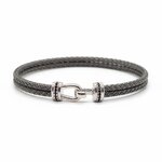 Bracelet Homme bi colore en argent oxydes de zirconium