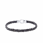 Bracelet mixte en crin de cheval tressé fermoir