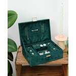 boîte à bijoux velours luxe femme verte
